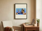 Poodle And Cat Family framed in a focused room thumbnail