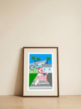 Midcentury Poodle and Cat — framed, leaning against the wall thumbnail