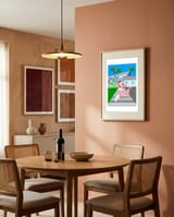 Midcentury Poodle and Cat framed in a intimate room thumbnail