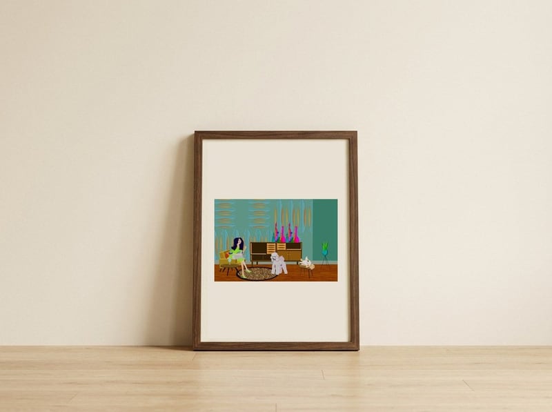 Stylish Lady Chic Pets — framed, leaning against the wall