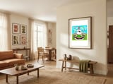 Vibrant Folk Portrait framed in a grounding room thumbnail