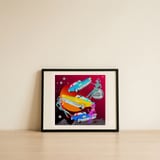 Retro Disco Space Girls — framed, leaning against the wall thumbnail