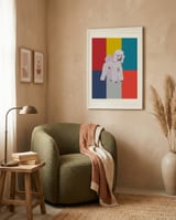 White Poodle Pop Art framed in a tender room thumbnail