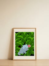 Kitten With Pink Flower — framed, leaning against the wall thumbnail