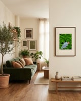 Kitten With Pink Flower framed in a grounding room thumbnail