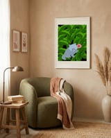 Kitten With Pink Flower framed in a tender room thumbnail