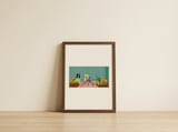 Retro Living With Cats — framed, leaning against the wall thumbnail