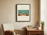 Retro Living With Cats framed in a focused room thumbnail