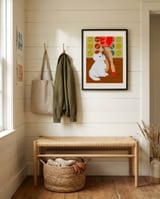 Fluffy Cat Red Heels framed in a relaxed room thumbnail