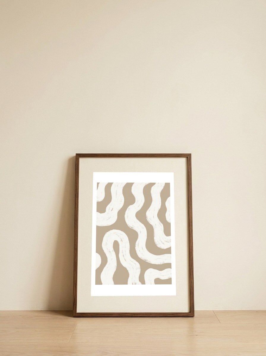 Organic Wavy Pattern — framed, leaning against the wall