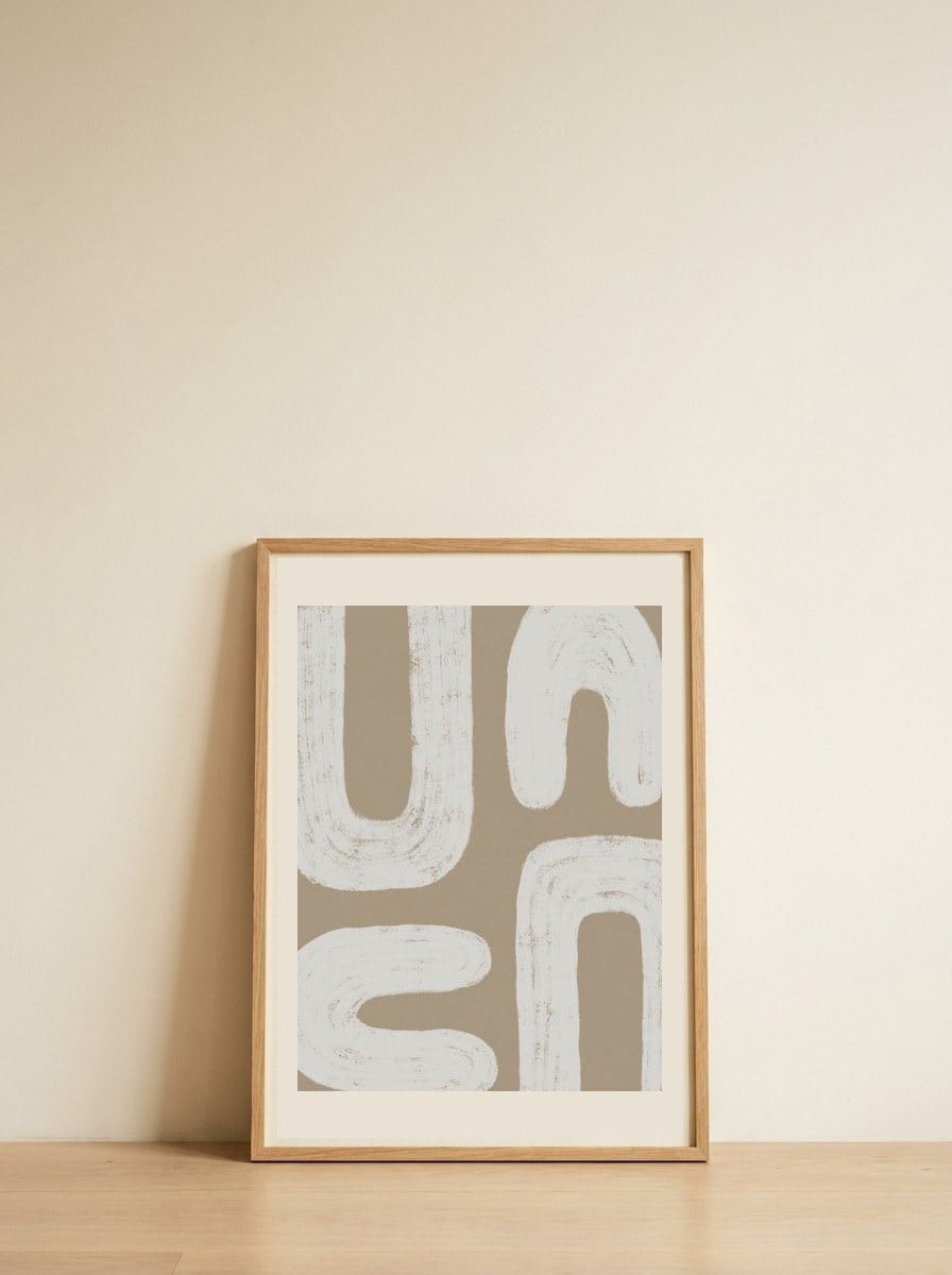 Organic Beige Arches — framed, leaning against the wall
