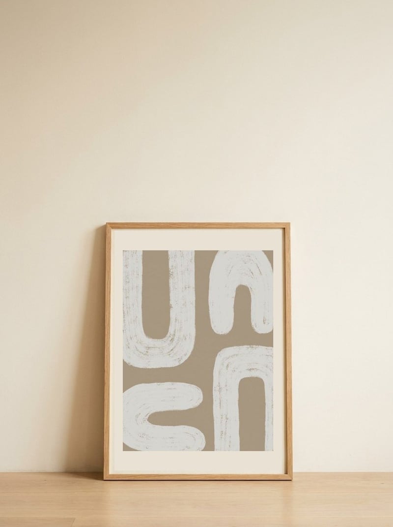 Organic Beige Arches — framed, leaning against the wall