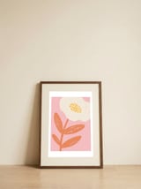 Modern Pink Flower — framed, leaning against the wall thumbnail