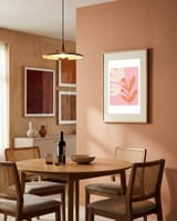 Pink Modern Floral Drawing framed in a intimate room thumbnail