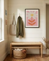 Happy Pink Daisy framed in a relaxed room thumbnail