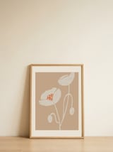 Soft Botanical Poppies — framed, leaning against the wall thumbnail