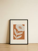Modern Terracotta Flower — framed, leaning against the wall thumbnail