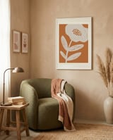 Modern Terracotta Flower framed in a tender room thumbnail
