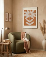 Botanical Terracotta Flower framed in a tender room thumbnail