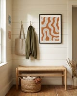 Terracotta Wavy Lines framed in a relaxed room thumbnail