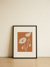 Terracotta Poppies — framed, leaning against the wall thumbnail
