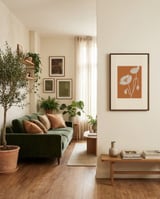 Terracotta Poppies framed in a grounding room thumbnail