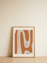 Organic Terracotta Curves — framed, leaning against the wall thumbnail