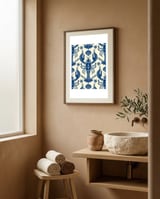 Coastal Blue Lobster Pattern framed in a serene room thumbnail