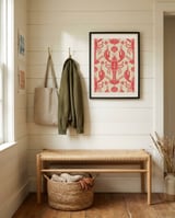 Red Lobster Nautical Pattern framed in a relaxed room thumbnail
