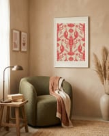 Red Lobster Nautical Pattern framed in a tender room thumbnail