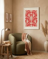 Nautical Lobster Pattern framed in a tender room thumbnail