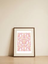 Pink Lobster Pattern — framed, leaning against the wall thumbnail