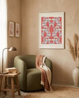 Nautical Lobster Pattern framed in a tender room thumbnail