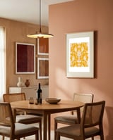 Yellow Lobster Nautical Pattern framed in a intimate room thumbnail