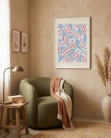 Scattered Dominoes Pattern framed in a tender room thumbnail