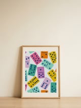 Colorful Dominoes Pattern — framed, leaning against the wall thumbnail