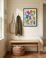 Colorful Dominoes Pattern framed in a relaxed room thumbnail