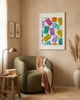 Colorful Dominoes Pattern framed in a tender room thumbnail