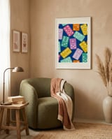 Colorful Domino Pattern framed in a tender room thumbnail