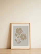 Simple Beige Flowers — framed, leaning against the wall thumbnail