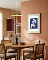 Peaceful Flying Doves framed in a intimate room thumbnail