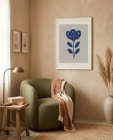 Minimalist Blue Flower framed in a tender room thumbnail