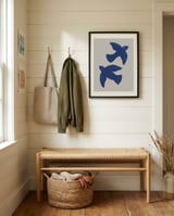 Blue Flying Birds framed in a relaxed room thumbnail