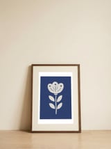 Simple Folk Flower — framed, leaning against the wall thumbnail