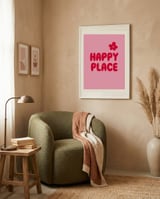 Happy Place Pink Flower framed in a tender room thumbnail