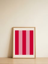 Red Pink Stripes — framed, leaning against the wall thumbnail