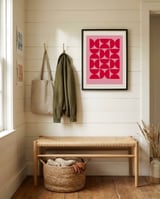 Modern Pink Semicircle Pattern framed in a relaxed room thumbnail