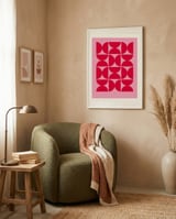 Modern Pink Semicircle Pattern framed in a tender room thumbnail
