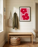 Bold Pink Flowers framed in a relaxed room thumbnail