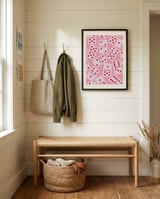 Playful Pink Dominoes framed in a relaxed room thumbnail